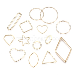 Brass Assorted Findings, Geometric Figure Series, Real 18K Gold Plated, 13~42x6.5~26x0.7~1mm(KK-T073-30G)