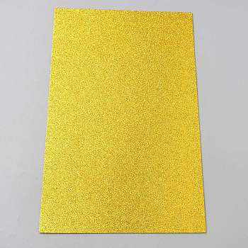 EVA Foam Craft Sheets, with Glitter Powders, Rectangle, Yellow, 310x196x1mm, 10 sheets/bag