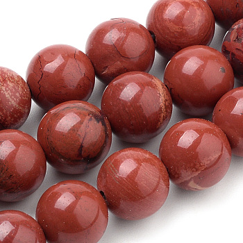 Natural Red Jasper Beads Strands, Round, 6mm, Hole: 1mm, about 60pcs/strand, 15.7 inch