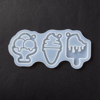 DIY Ice Cream Pendant Silicone Molds, Quicksand Molds, Resin Casting Molds, for UV Resin & Epoxy Resin Craft Making, 79x167x9mm, Hole: 3.5mm, Inner Diameter: 62.5~65.5x42~52.5mm
