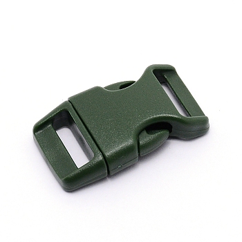 POM Plastic Side Release Buckles, Survival Bracelet Clasps, Dark Green, 40x23x9mm, Hole: 16x3mm