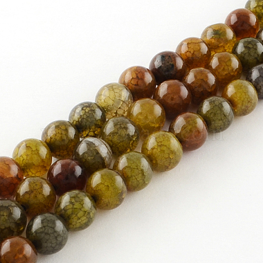 8mm Round Dragon Veins Agate Beads