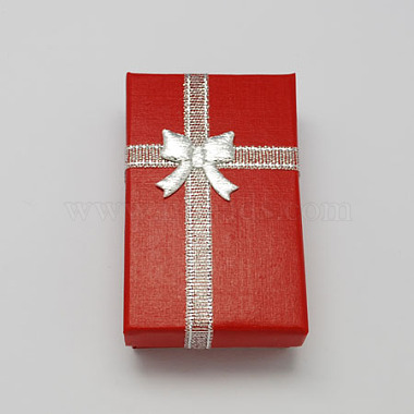 Red Rectangle Cardboard Jewelry Set Box