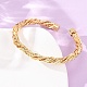 Brass Twisted Rope Open Cuff Bangles(KK-CBA3297-11G)-2