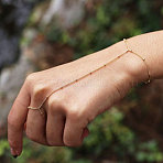Iron Ring Bracelets for Women, Golden, 6-3/4 inch(17cm)(WG34736-01)