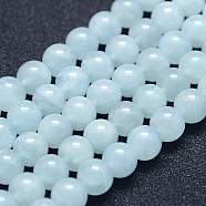 Natural Aquamarine Beads Strands, Grade A, Round, 6mm, Hole: 1mm, about 67pcs/strand, 15.7 inch(40cm)(G-P342-10-6mm-A)
