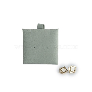 Double-Sided Microfiber Jewelry Insert Card, Square Earrings Necklace Insert Pad, for Envelope Bags, Dark Sea Green, 6x6cm(PW-WG83078-11)