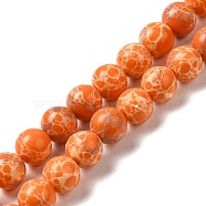 Synthetic Imperial Jasper Dyed Beads Strands, Round, Dark Orange, 8mm, Hole: 1.2mm, about 47~48pcs/strand, 14.96''~15.16''(38~38.5cm)(G-P507-01A-05)