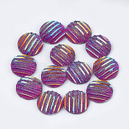 Resin Cabochons, Flat Round, Medium Violet Red, 12x3~3.5mm(CRES-T012-05E)