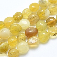 Natural Yellow Opal Beads Strands, Tumbled Stone, Nuggets, 8~10mm, Hole: 0.8mm, about 30~35pcs/strand, 15.7 inch(40cm)(G-E483-63B)