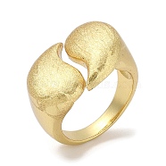 Rack Plating Brass Cuff Finger Rings for Women, Cadmium Free & Lead Free, Long-Lasting Plated, Real 18K Gold Plated, Teardrop, 14.5mm, Inner Diameter: 17mm(RJEW-C114-13B-G)