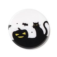 Halloween Series Acrylic Cbabochons, Black, Cat Shape, 25x3mm(OACR-M012-05)