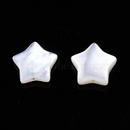 Natural White Shell Beads, Star, 7x7.5x2.5mm, Hole: 0.8mm(SSHEL-N032-54B)