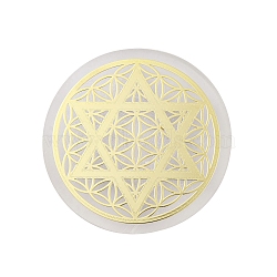 Flat Round Natural Selenite Slice Coasters, Reiki Stone for Chakra Balance, Crystal Healing , Star, 59.5~64x6.5~8mm(DJEW-C015-02I)