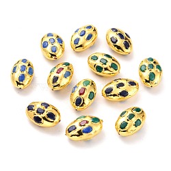 Natural Quartz Beads, with Golden Brass Findings, Dyed, Oval, Mixed Color, 26~27x16.5~17.5x11.5~13mm, Hole: 0.8mm(G-B011-11G)