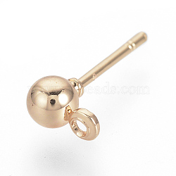 Stainless Iron Ball Stud Earring Findings, for DIY Earring Making, with Loop, Rose Gold, 6.5x4mm, Hole: 1mm, Pin: 0.8mm
(X-KK-R071-09RG)