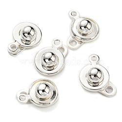 201 Stainless Steel Snap Clasps, Silver, 15x9x5mm, Hole: 1.5~1.8mm(STAS-C042-02S)