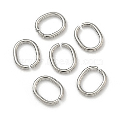 Tarnish Resistant 201 Stainless Steel Open Jump Rings, Saw Cut Seamless Oval, Stainless Steel Color, 13.5x11x1.5mm, 15 Gauge, Hole: 10x7mm(X-STAS-M008-01)