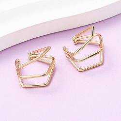 304 Stainless Steel Triple Pentagon Cuff Earrings, Ion Plating(IP), Real 18K Gold Plated, 17.5x17.5x14mm(EJEW-K268-88G)