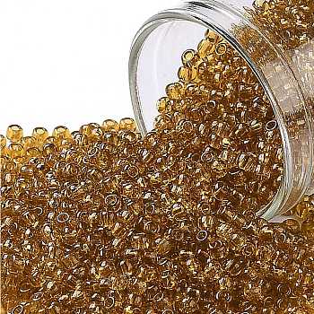 TOHO Round Seed Beads, Japanese Seed Beads, (2C) Transparent Topaz, 11/0, 2.2mm, Hole: 0.8mm, about 5555pcs/50g