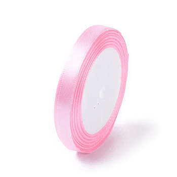 Breast Cancer Pink Awareness Ribbon Making Materials 3/8 inch(10mm) Satin Ribbon for Belt Gift Packing Wedding Decoration, Pink, 25yards/roll(22.86m/roll)