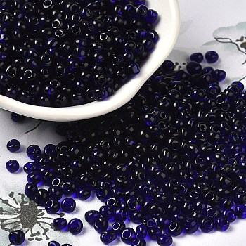 Transparent Colours Glass Seed Beads, Fringe Teardrop Beads, Midnight Blue, 6/0, 4~4.5x3~3.5x4~4.5mm, Hole: 1~1.2mm, about 5625pcs/pound