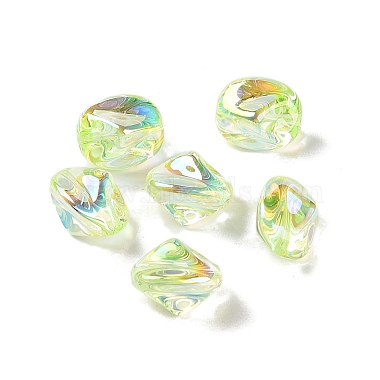 Pale Green Nuggets Acrylic Beads