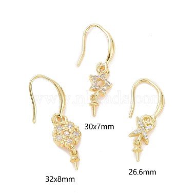 3 Pairs 3 Size Brass Micro Pave Clear Cubic Zirconia Earring Hooks(KK-ZZ0001-03)-2