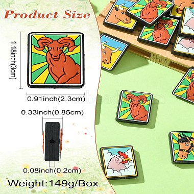 20pcs 4 perles de tarot en silicone de couleurs diff&eacute;rentes(SIL-CJ0002-81)-8