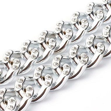 CCB Plastic Rhinestone Curb Chain Necklaces(NJEW-JN03560)-4