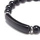 Natural Obsidian Beaded Stretch Bracelet(BJEW-JB08879-02)-4