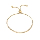 Adjustable Rack Plating Brass Cubic Zirconia Chain Bracelets(BJEW-A132-01G)-1