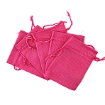Rectangle Polyester Storage Bags, Drawstring Pouches Packaging Bag, Deep Pink, 12x9cm(PW-WG24103-25-1)