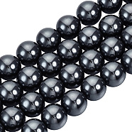Non-magnetic Synthetic Hematite Beads Strands, Grade A, Round, 8mm, Hole: 1mm, about 50pcs/strand, 15.5 inch(G-OC0001-46)