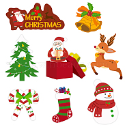 Plastic Yard Signs Display Decorations, for Outdoor Garden Decoration, Christmas Themed Mixed Shapes, Mixed Color, 180x160x4mm(DIY-WH0248-031)