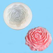 DIY Silicone Flower Candle Molds, for Scented Candle Making, Peony, White, 9.5x3.5cm(SIMO-PW0015-54A-02)