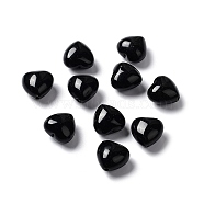 Natural Black Obsidian Beads, Heart, 14.5~15x14.5~15x8.5~9mm, Hole: 1mm(G-L583-A03)