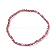 3mm Natural Garnet Beads Stretch Bracelet for Girl Women, Inner Diameter: 2-1/4 inch(5.65cm), Beads: 3mm(BJEW-JB07284-03)