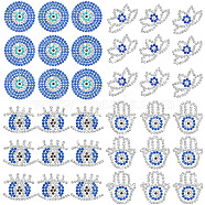Glass Hotfix Rhinestone, Iron on Appliques, Costume Accessories, for Clothes, Bags, Pants, Evil Eye, 100x100mm, 4 sheets/set(DIY-WH0507-001)