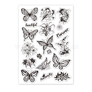 PVC Plastic Stamps, for DIY Scrapbooking, Photo Album Decorative, Cards Making, Stamp Sheets, Butterfly Pattern, 16x11x0.3cm(DIY-WH0167-56-53)