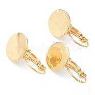 304 Stainless Steel Leverback Earring Findings, with Flat Round Setting for Cabochon, Real 18k Gold Plated, 22x12x11.5mm, Pin: 0.8mm(KK-H152-08B-G)