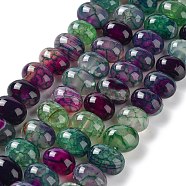 Natural Agate Beads Strands, Dyed & Heated, Egg, Lime Green, 15~17x11~12mm, Hole: 1.6mm, about 14~15pcs/strand, 6.69~6.89 inch(17~17.5cm)(G-G021-03A-13)
