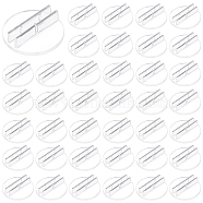 AHADERMAKER Transparent Plastic Card Holder, for Playing Cards Display, Flat Round, Clear, 19.5x11mm, Hole: 2.2mm, 100pcs/set(ODIS-GA0001-36)