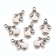 Tibetan Style Angel Alloy Pendants, Cadmium Free & Nickel Free & Lead Free, Antique Silver, 18x13x2mm, Hole: 1.5mm, about 925pcs/1000g(TIBEP-A579-AS-NR)