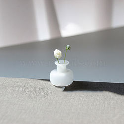 Miniature Glass Vase Bottles, Micro Landscape Garden Dollhouse Accessories, Photography Props Decorations, White, 19x17mm(BOTT-PW0006-05B)