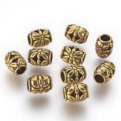 Tibetan Style Alloy Beads, Antique Golden Color, Lead Free & Cadmium Free, Barrel, Size: about 8.5mm in diameter, 10.5mm thick, hole: 4.5 mm.(X-GLF0855Y)