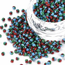 8/0 Glass Seed Beads, Opaque Colours Seep, FireBrick, 3mm, hole:1mm(SEED-S006-22)