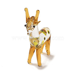 Handmade Lampwork 3D Animal Ornaments, for Home Office Desktop Decoration, Deer, 62x18x76mm(LAMP-H064-01B)