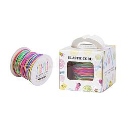 Elastic Cord, with Nylon Outside and Rubber Inside, Round, Colorful, 1mm, 109.36yards/roll(100m/roll)(EC-JP0003-1mm-MA)