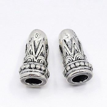Tibetan Style Bead Cones, Cone, Antique Silver, 7.5mm wide, 14.5mm long, hole: 1mm